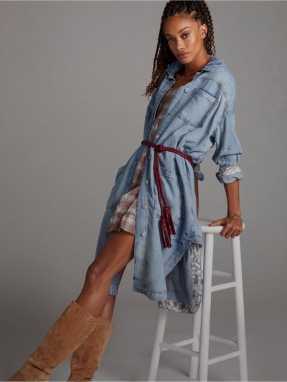 ANTHROPOLOGIE Pilcro Denim Button
Front Duster Shacket